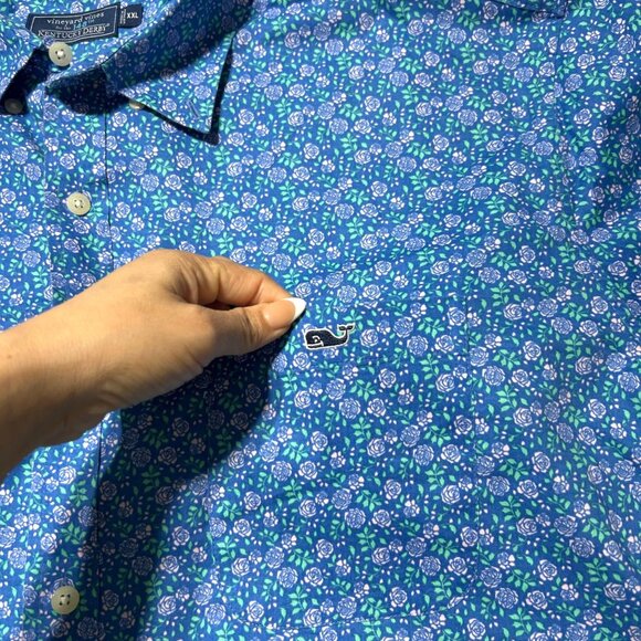 Vineyard Vines Men's Sz XXL Kentucky Derby Floral Button-Down Shirt Short Sleeve - Picture 3 of 8